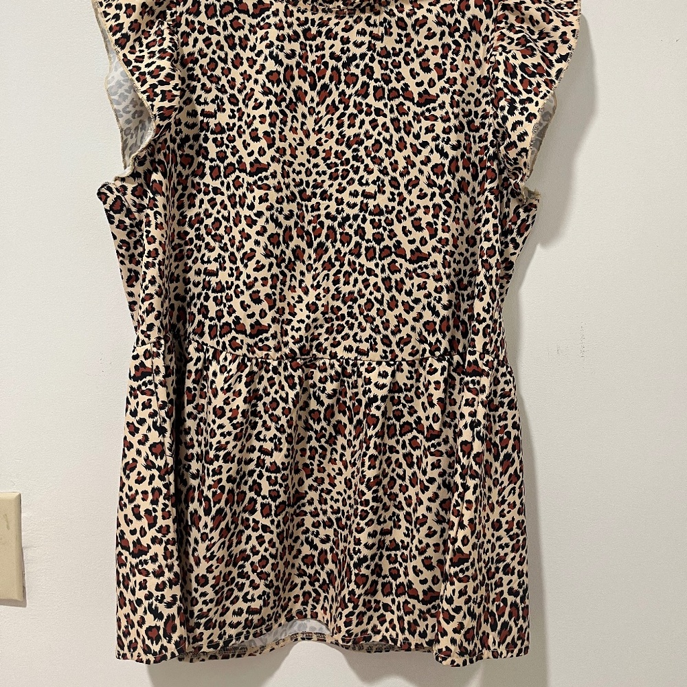 Ruffle Neck Loose Blouse